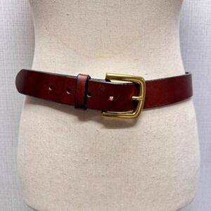 Leegin Leather Belt Mens 38 Brown Brass Buckle Casual Western Workwear Heritage